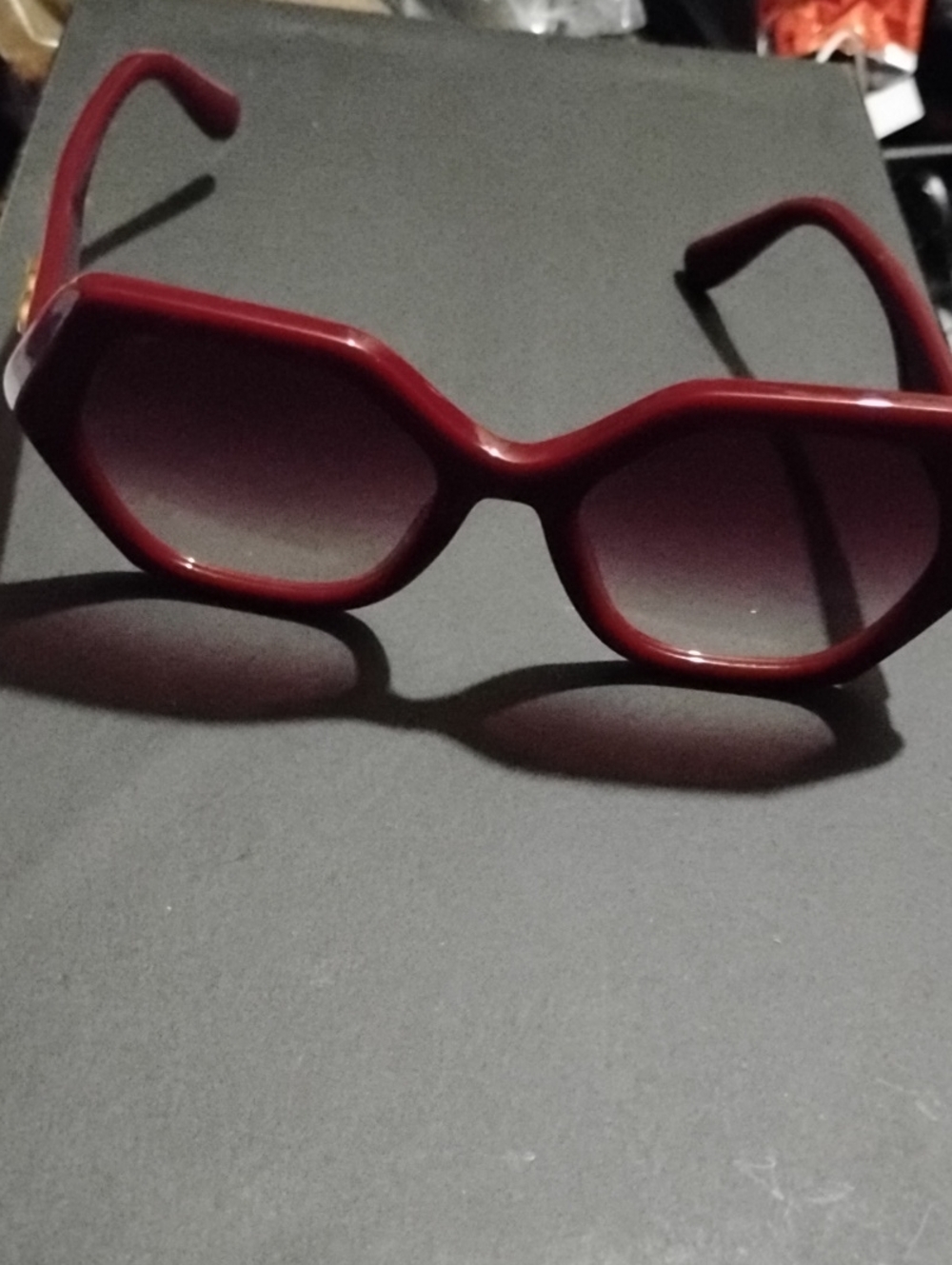 Dolce & Gabbana Burgundy Geometric Women's Sunglasses